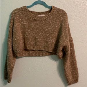 Trendy Light Brown Sweater Croptop
